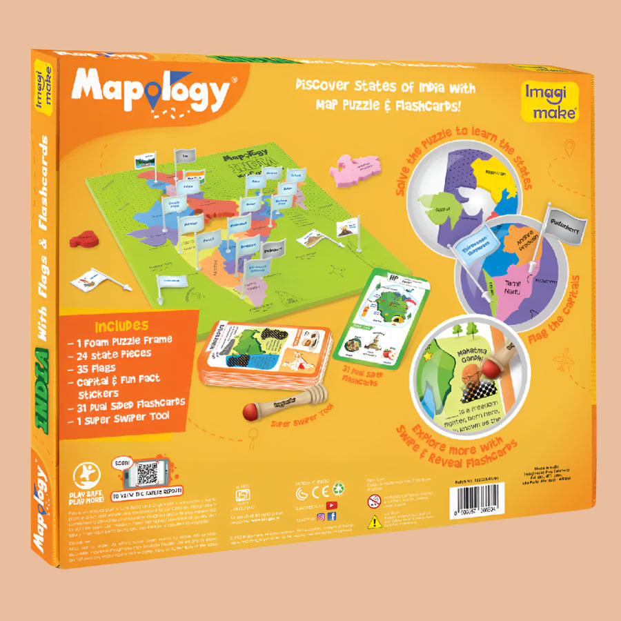 Imagimake Mapology India With Flags and Flash Card
