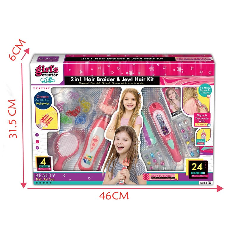 2 in 1 Hair Braider and Jewel Kit