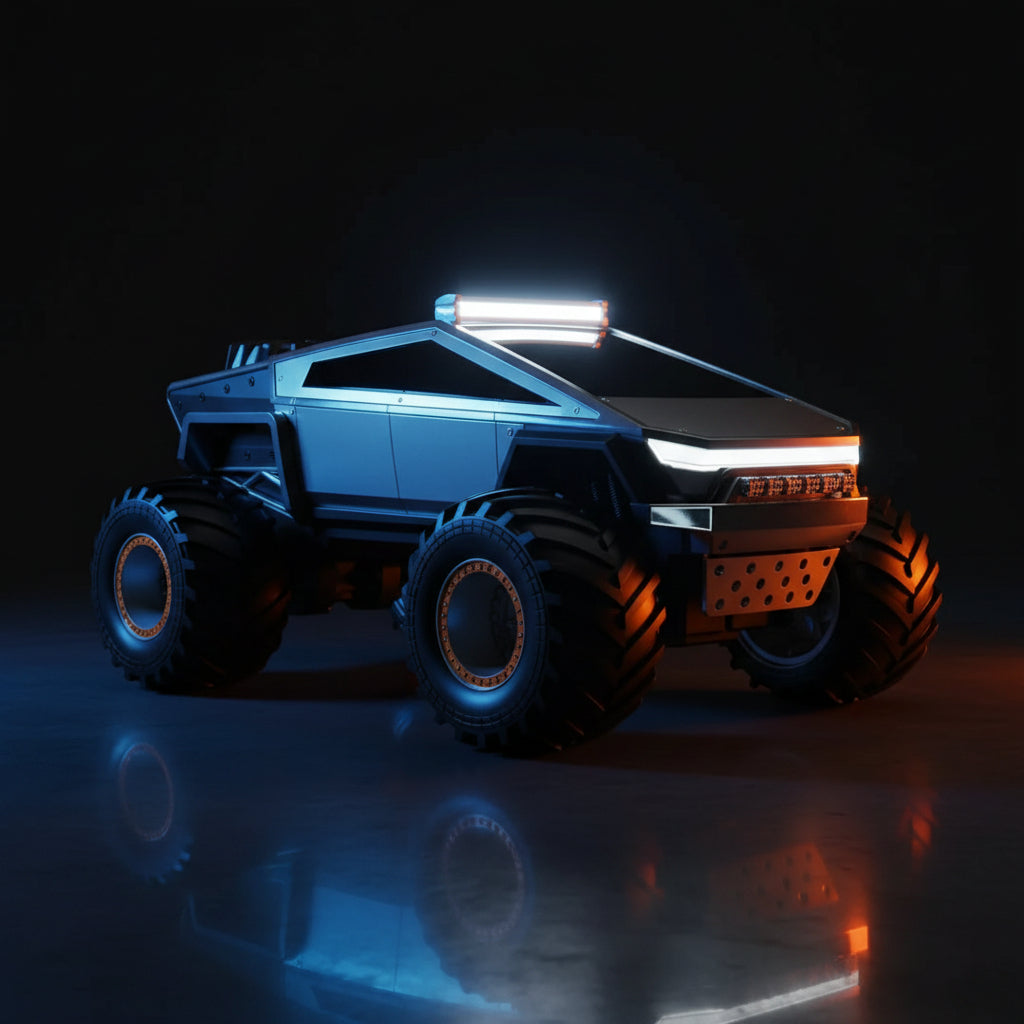 JRC 1:14 Q202 Alloy Cyber Truck RC Pickup – LED Off-Road Monster RC Car