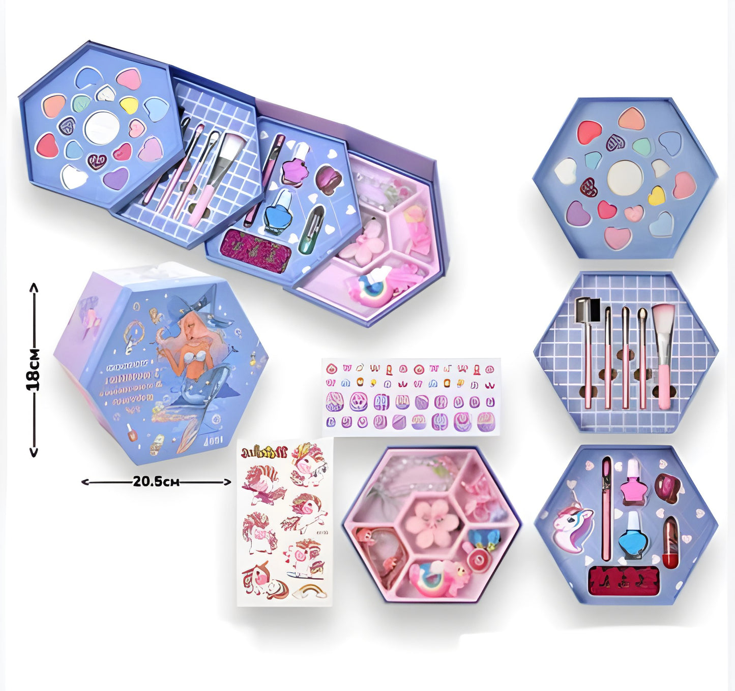 Hexagonal 4 Layer Make up set
