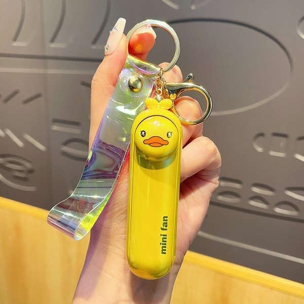 Mini Keychain Fan – Portable 3-Speed Cooling Fan with Cute Animal Design