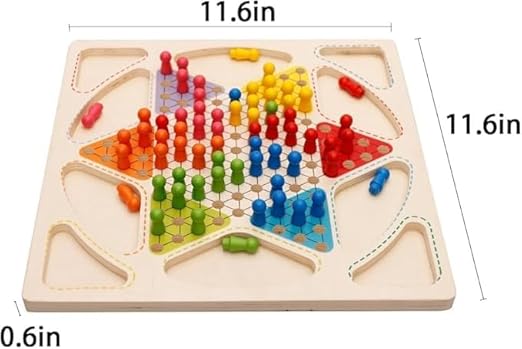 Wooden Ludo & Checkers Game