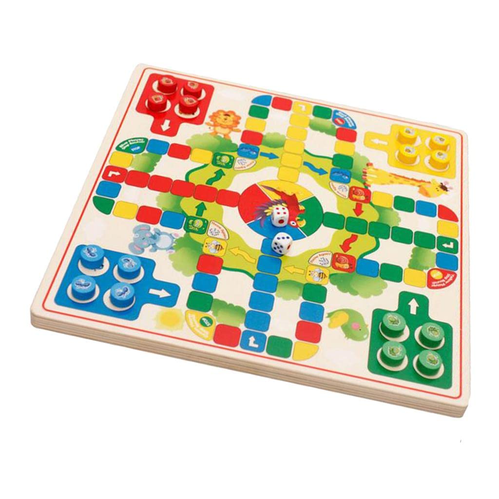 Wooden Ludo & Checkers Game