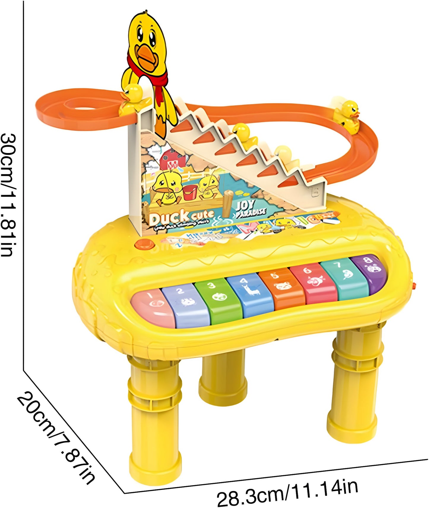 2-in-1 Multifunction Piano Set & Duck Racing Track