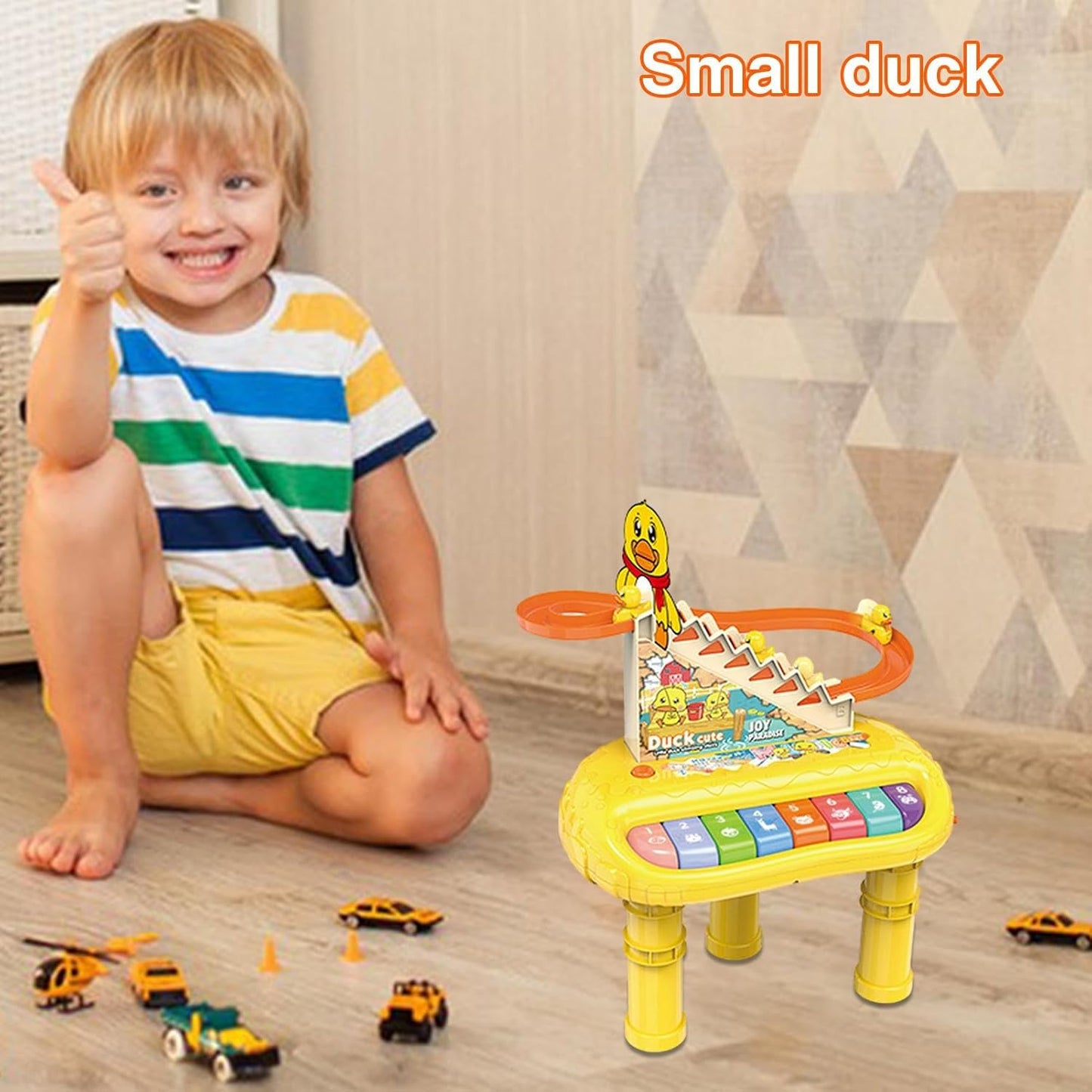 2-in-1 Multifunction Piano Set & Duck Racing Track