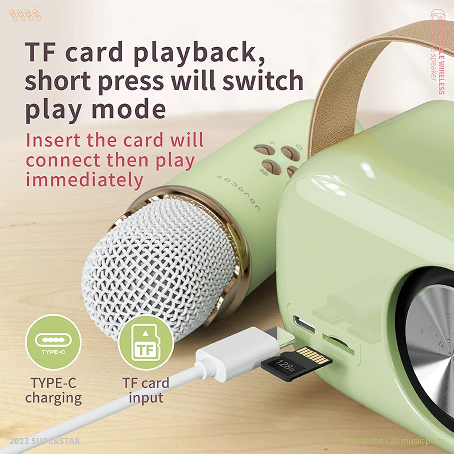 C20 Plus Karaoke Wireless Bluetooth Speaker With Mic