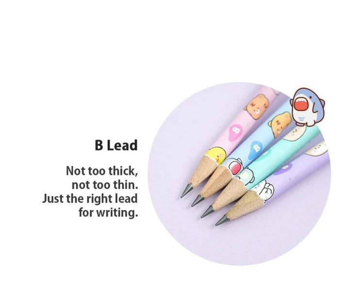 Kawaii Baby Animal Design Toppers with Pencil - Set of 6