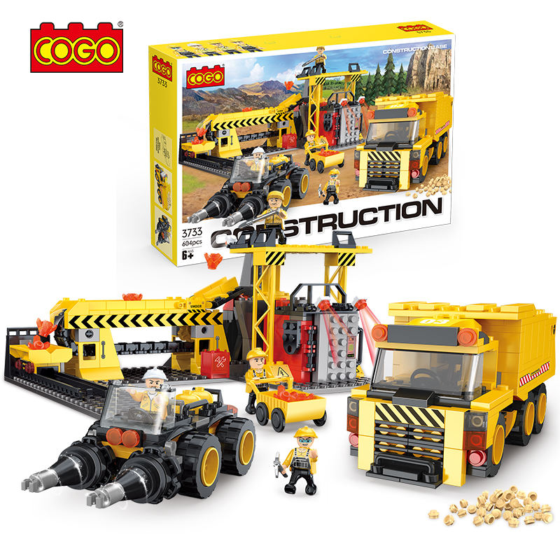 COGO 3D 604 PCS Engineering Truck Construction Building Blocks