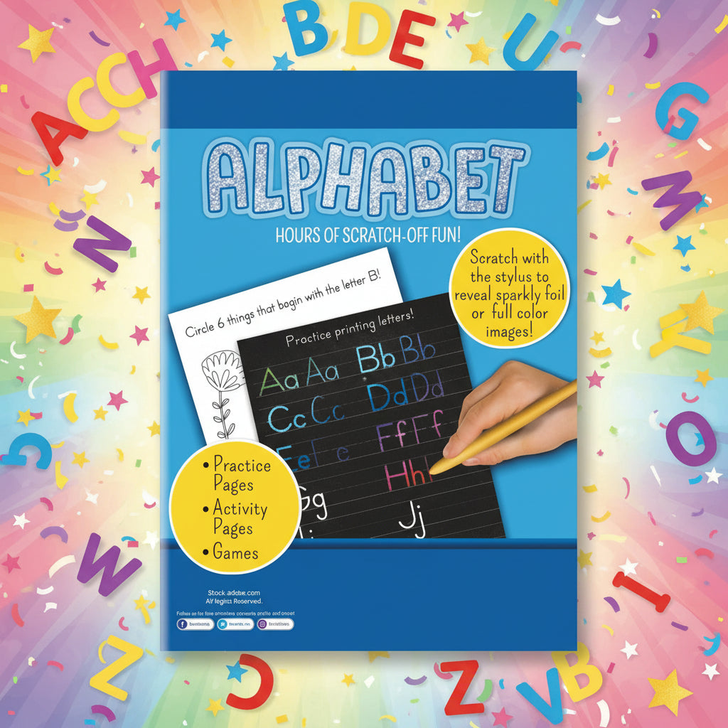 Alphabet Scratch Fantastic Activity Book – Scratch-Off Learning Set for Kids