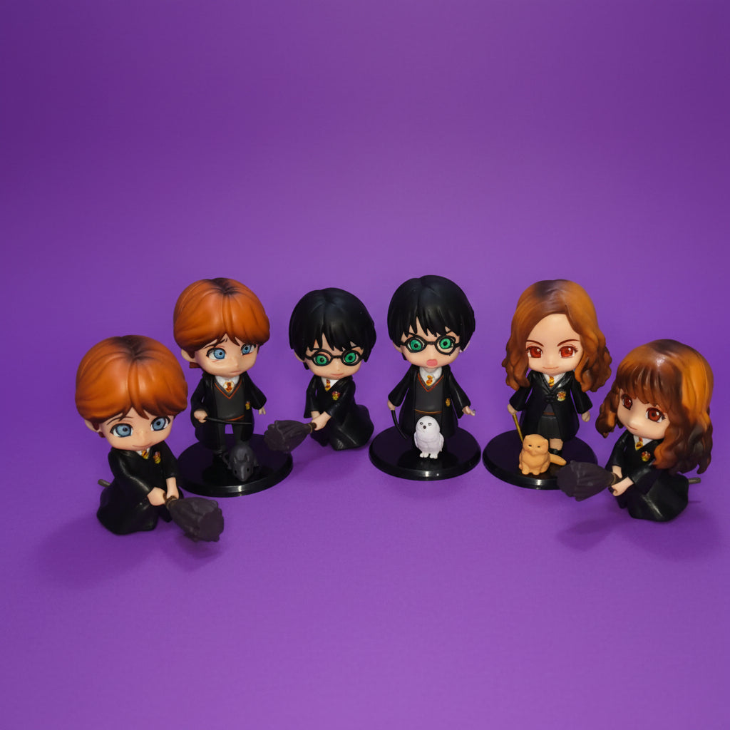 Harry Potter Chibi Figure Set – 6 Mini Wizard Collectible Figures with Accessories