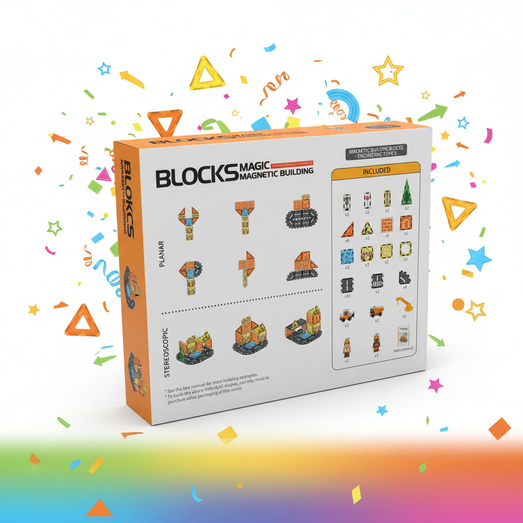 Magic Magnetic Building Blocks – 48-Piece Engineering Construction Set for Kids