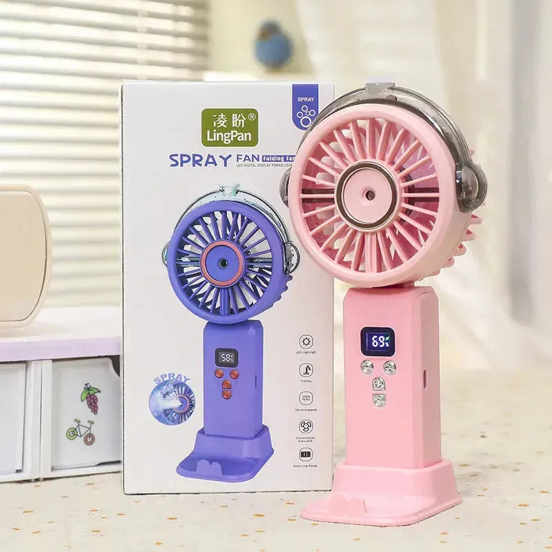 Portable Spray Fan with LED Light