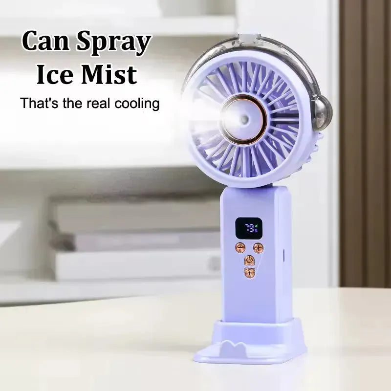 Portable Spray Fan with LED Light
