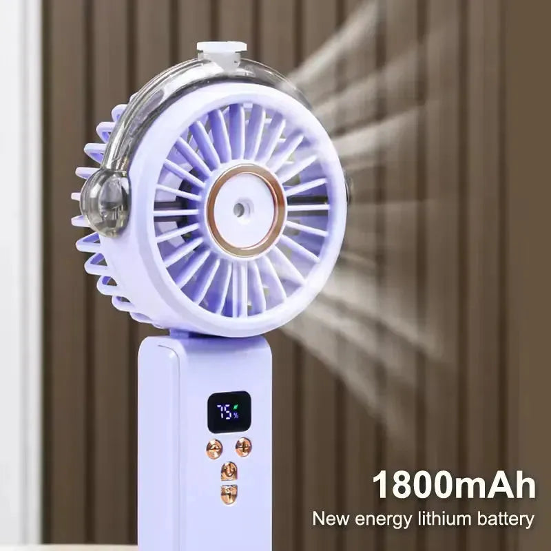 Portable Spray Fan with LED Light