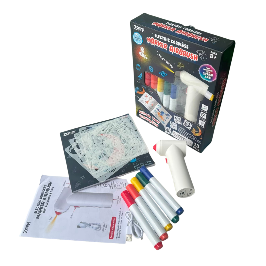 Electric Cordless Marker Airbrush Art Kit for Kids