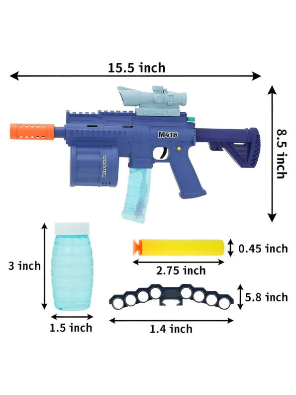 M416 3-in-1 Soft Bullet Toy Gun for Kids – Bubble Maker, Soft Bomb Launcher & 8 Foam Bullets | Fun Blaster Toy