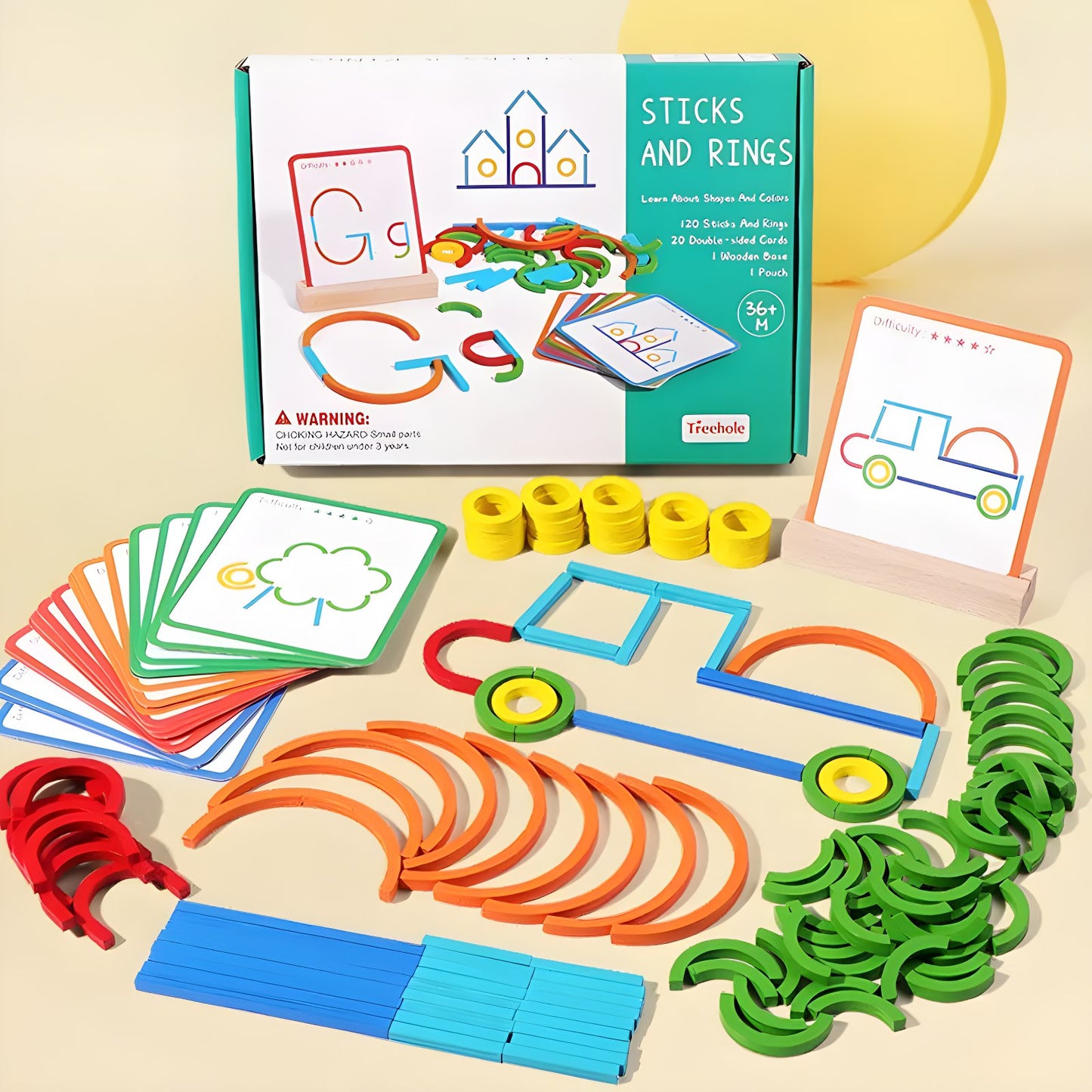 Wooden Sticks Logic Shapes Game