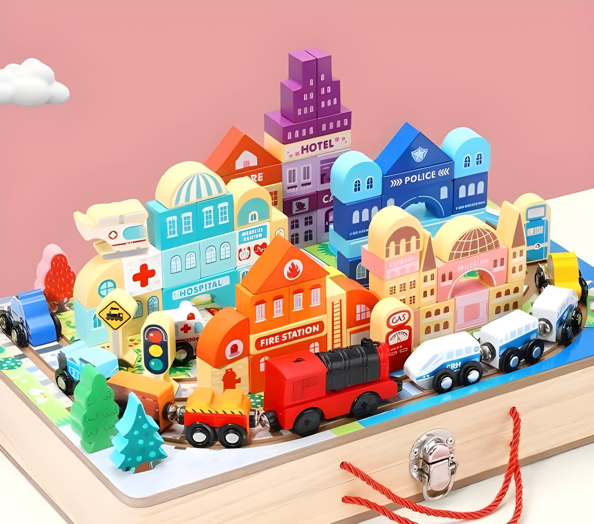 Wooden Track City Box