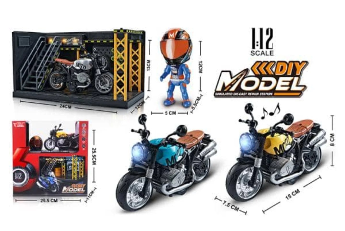 Bike With Garage & Helmet Figurine