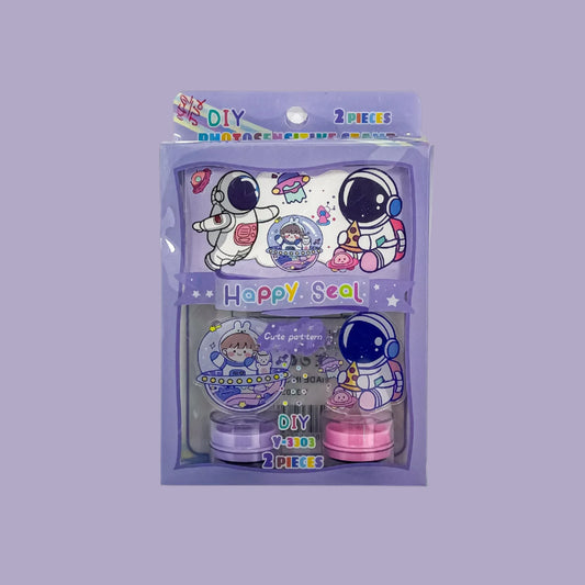 DIY Astronaut Happy Seal Stamp Set