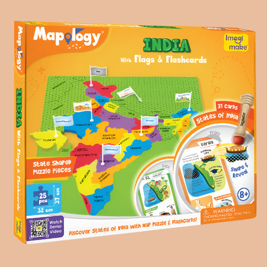 Imagimake Mapology India With Flags and Flash Card