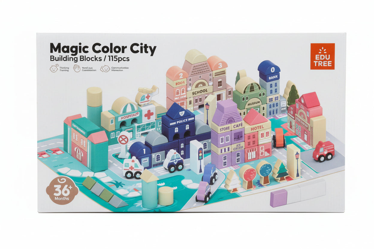Wooden Magic Color City Blocks