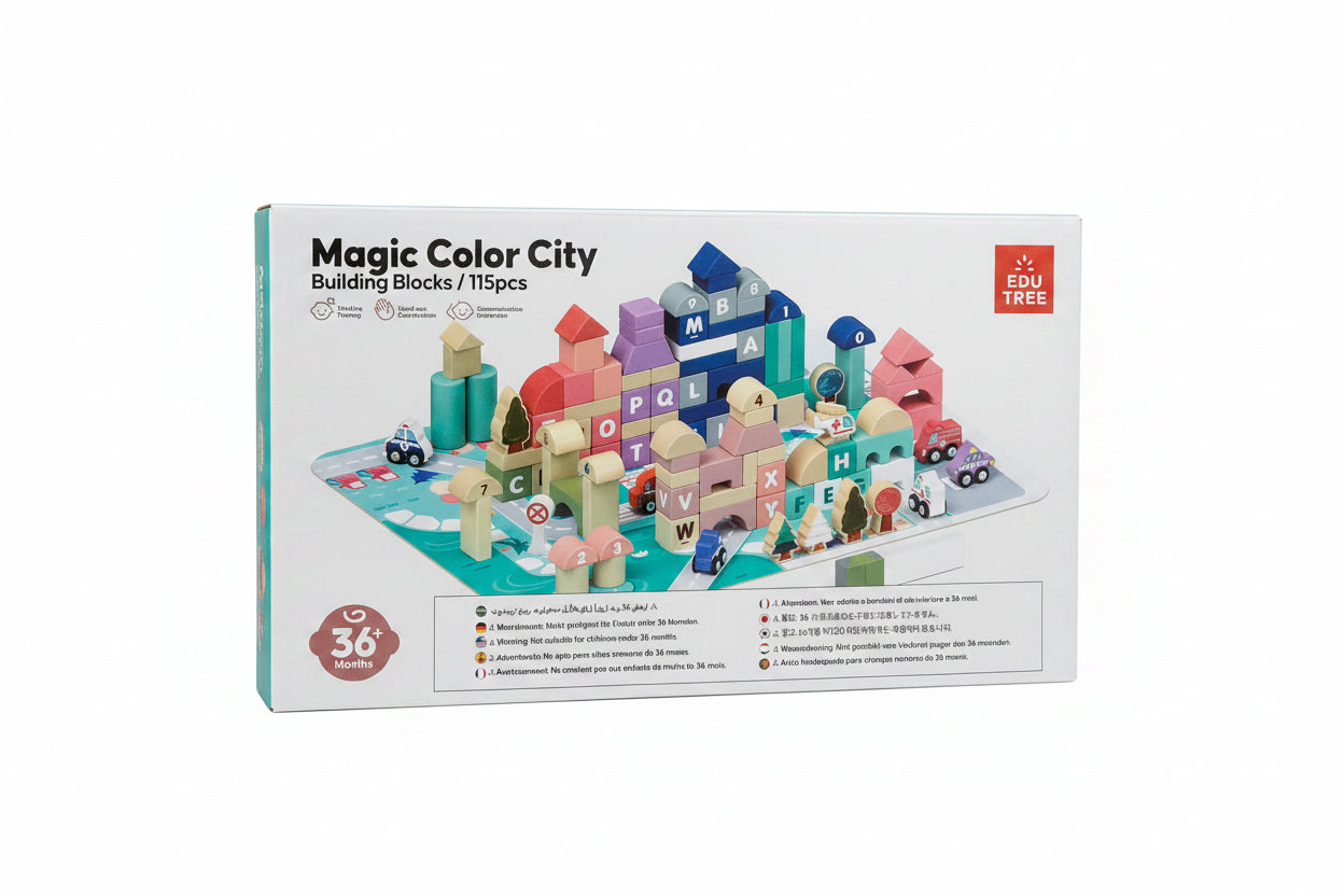 Wooden Magic Color City Blocks