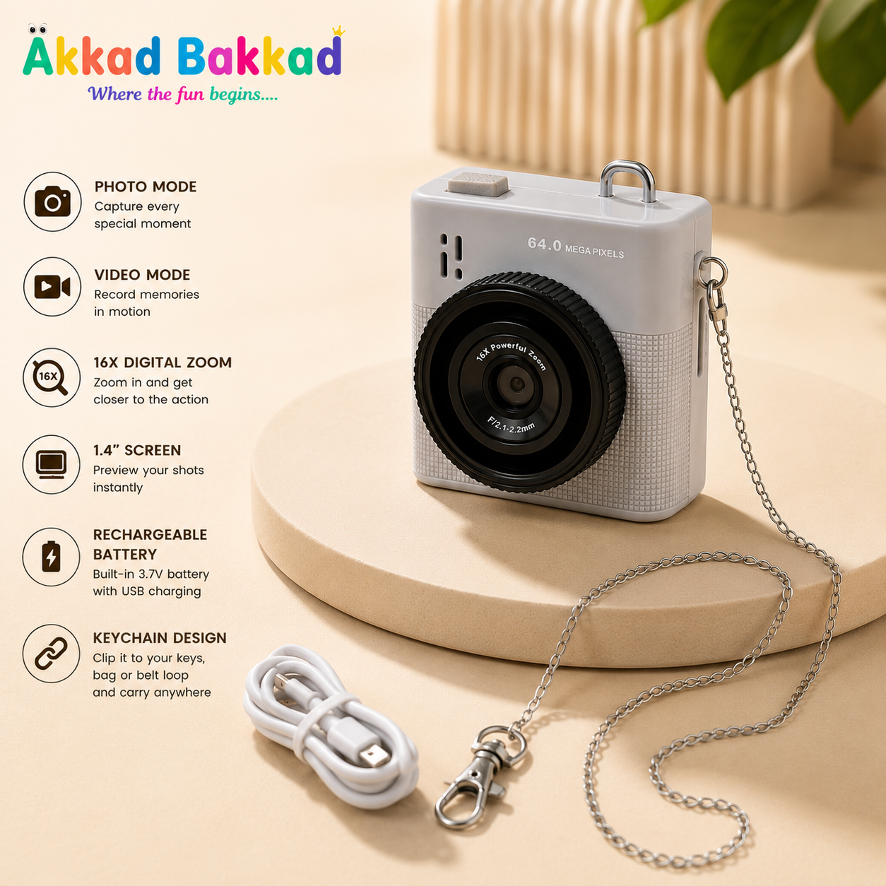 Mini Keychain Camera – S5/S6 Series | Photo, Video &amp; 16X Digital Zoom
