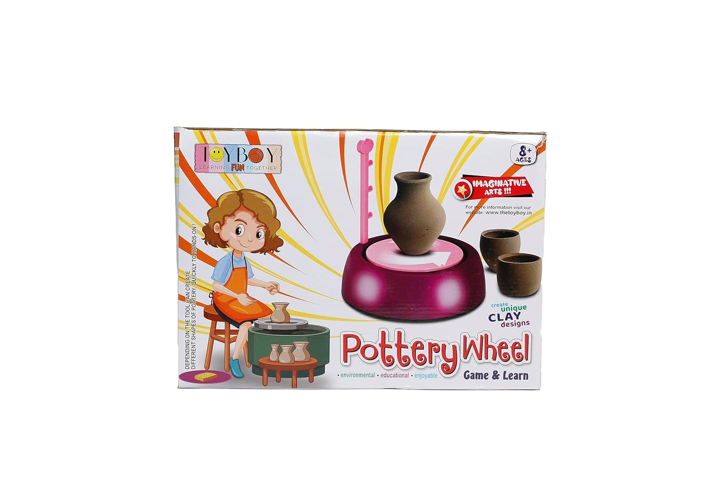 Kids Pottery Wheel Kit — Battery Operated with Modeling Clay, Sculpting Tools & Painting Set for Beginners
