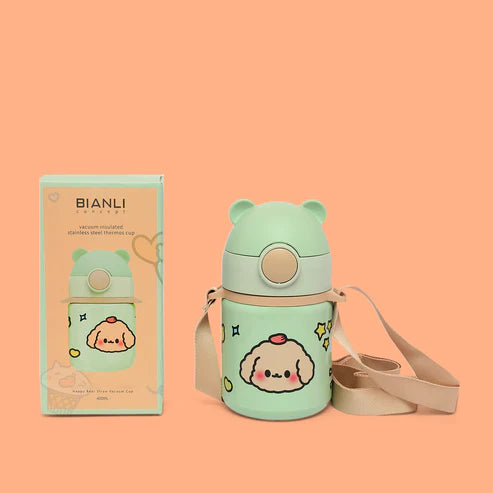 Happy bear insulated vacuum sipper bottle -400 ml