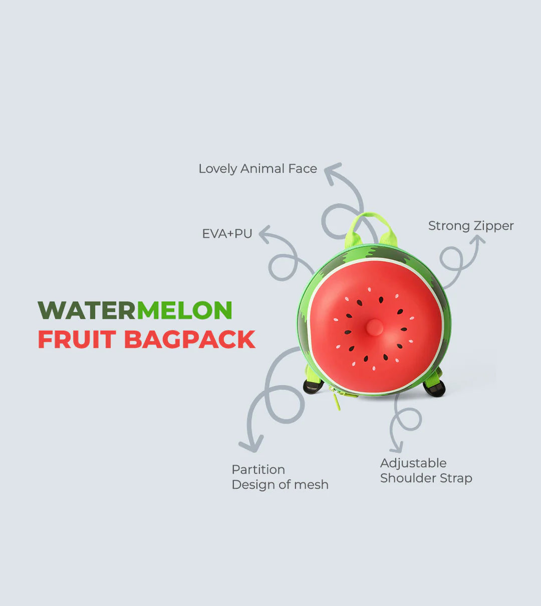 Tykle|3D Watermelon Design Backpack