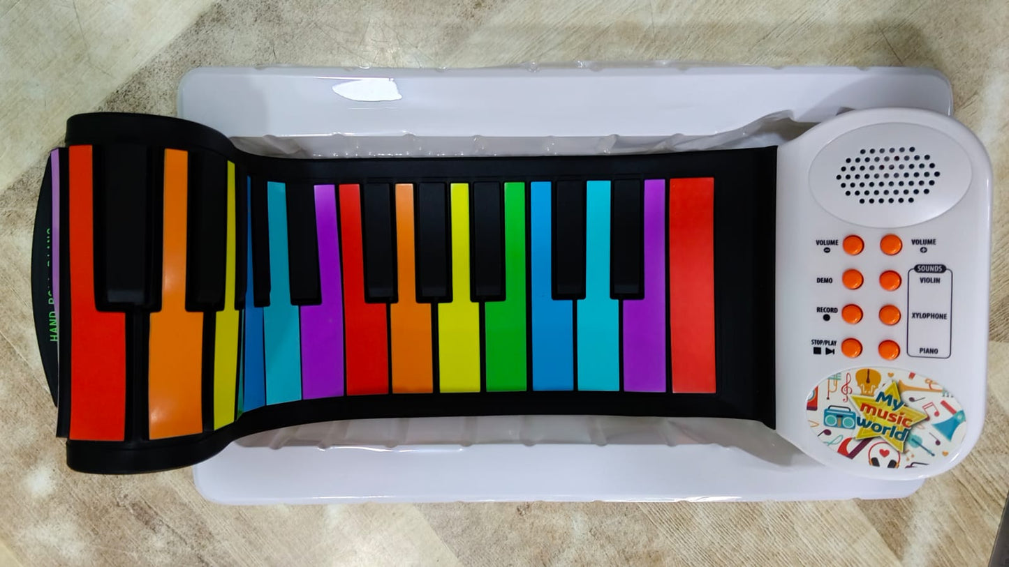 Piano Electric Hand Roll Piano Keyboard for Programming Travel Adult 37 keys color