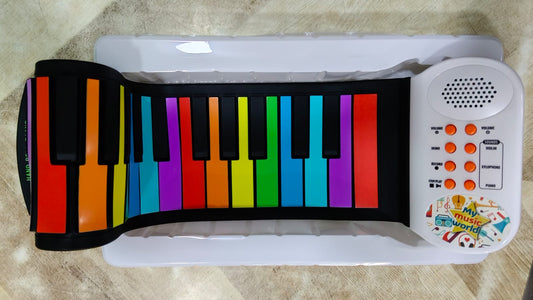 Piano Electric Hand Roll Piano Keyboard for Programming Travel Adult 37 keys color