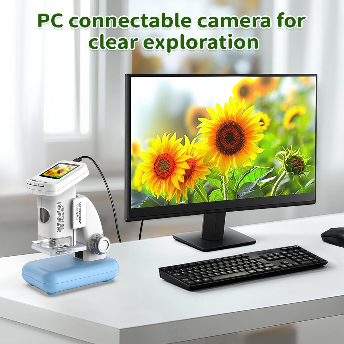 Kids' LCD Digital Scientific Microscope Kit — 120X-1200X Magnification, Portable & Rechargeable
