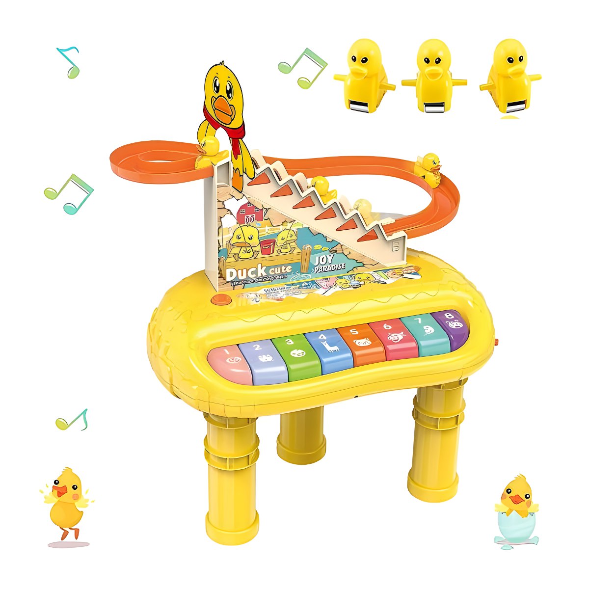 2-in-1 Multifunction Piano Set & Duck Racing Track