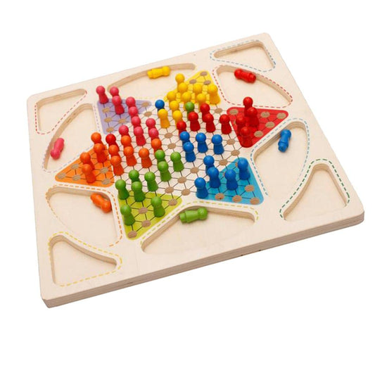 Wooden Ludo & Checkers Game