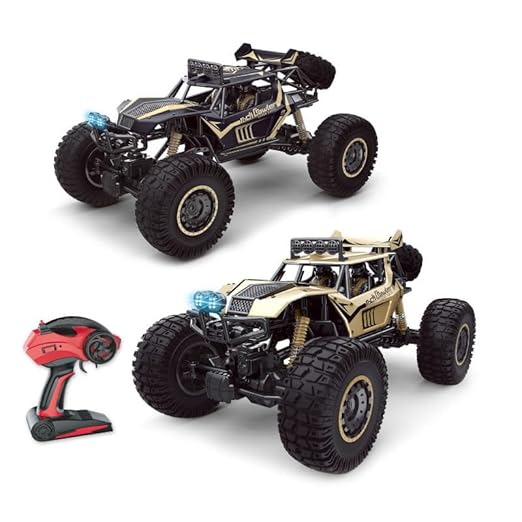 1:8 4WD RC Rock Crawler - 2.4GHz Off-Road Car with Metal Body & 7.4V Battery - All-Ages Remote-Control Vehicle