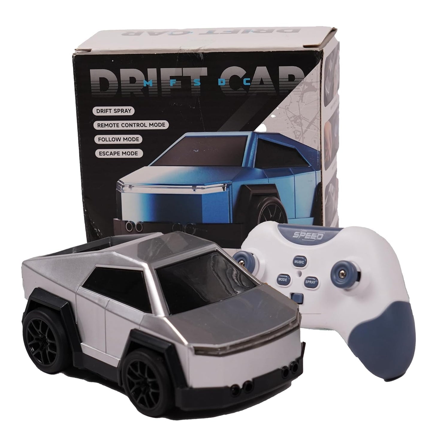 Remote Control Cybertruck Style Stunt Car for Kids | 2.4GHz Drift & Side Driving RC Toy with LED Lights