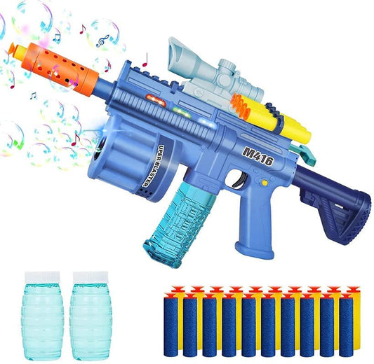 M416 3-in-1 Soft Bullet Toy Gun for Kids – Bubble Maker, Soft Bomb Launcher & 8 Foam Bullets | Fun Blaster Toy