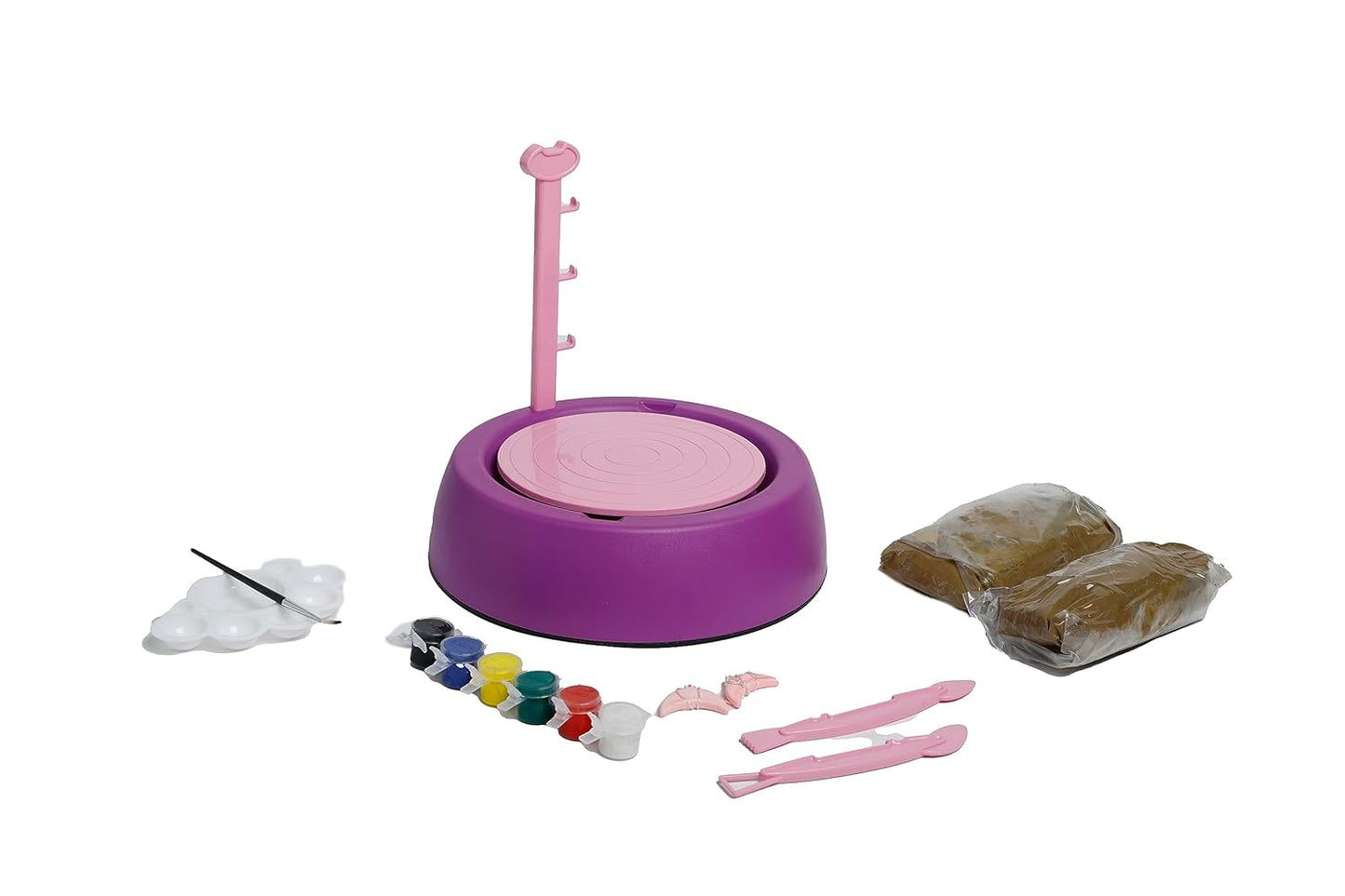Kids Pottery Wheel Kit — Battery Operated with Modeling Clay, Sculpting Tools & Painting Set for Beginners