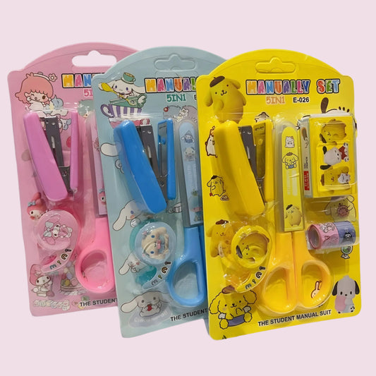 5-in-1 Cartoon Stationery Set