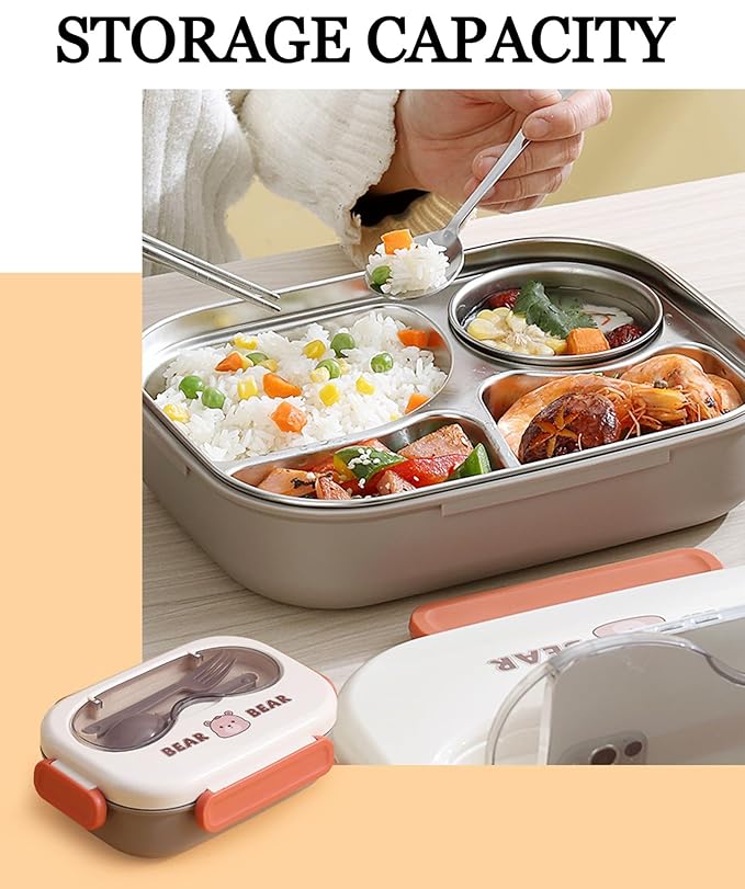 Bear, Unicorn, Duck Leak Proof Stainless Steel Lunch Box