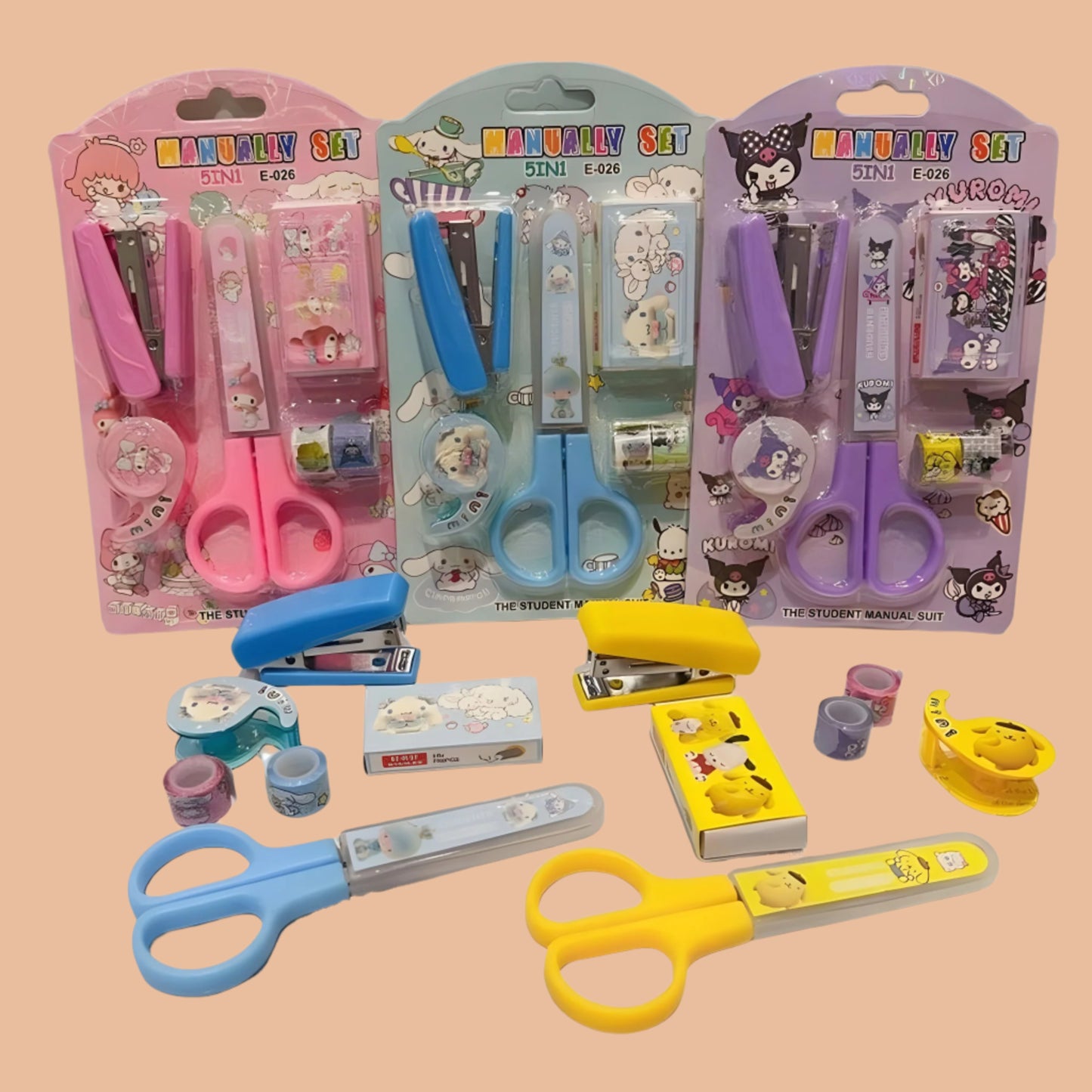 5-in-1 Cartoon Stationery Set