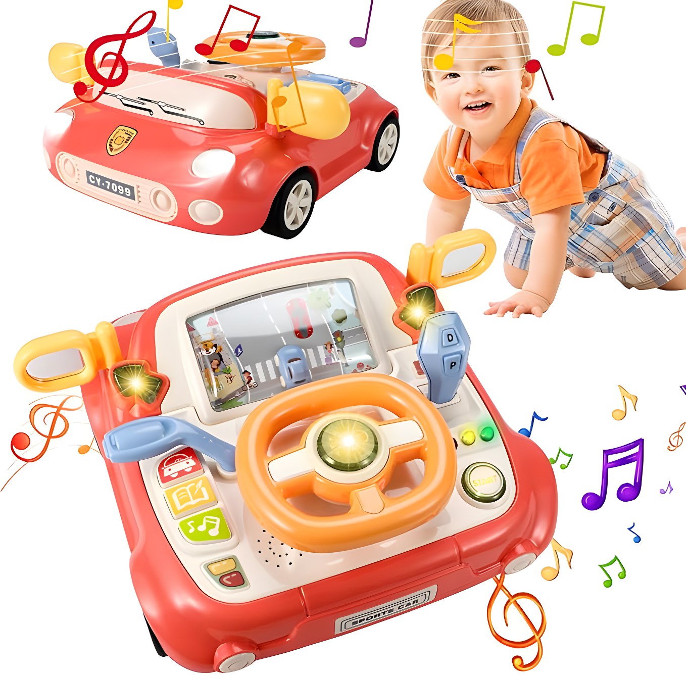 Stimulating Baby Steering Wheel car