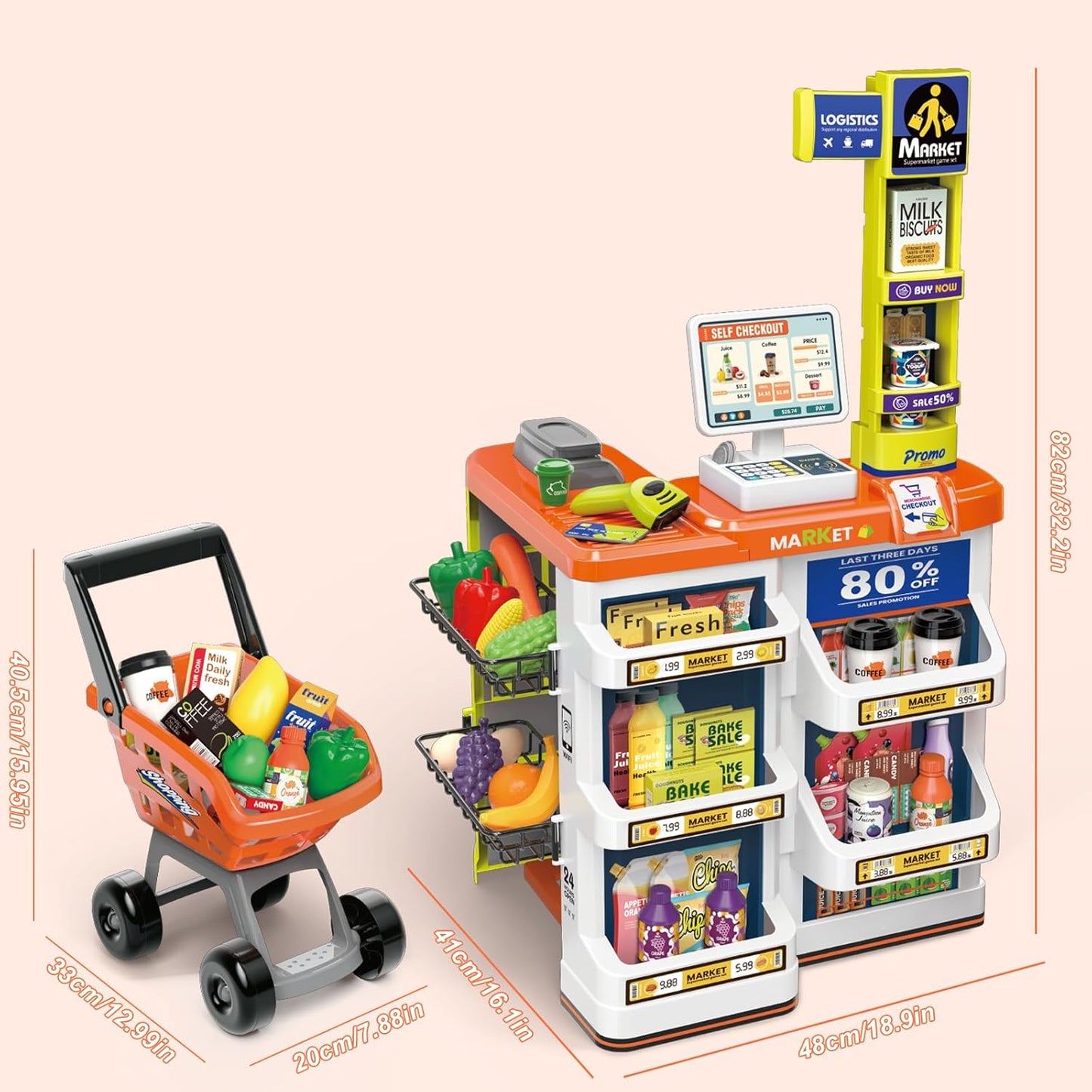 Supermarket & Cash Register Playset