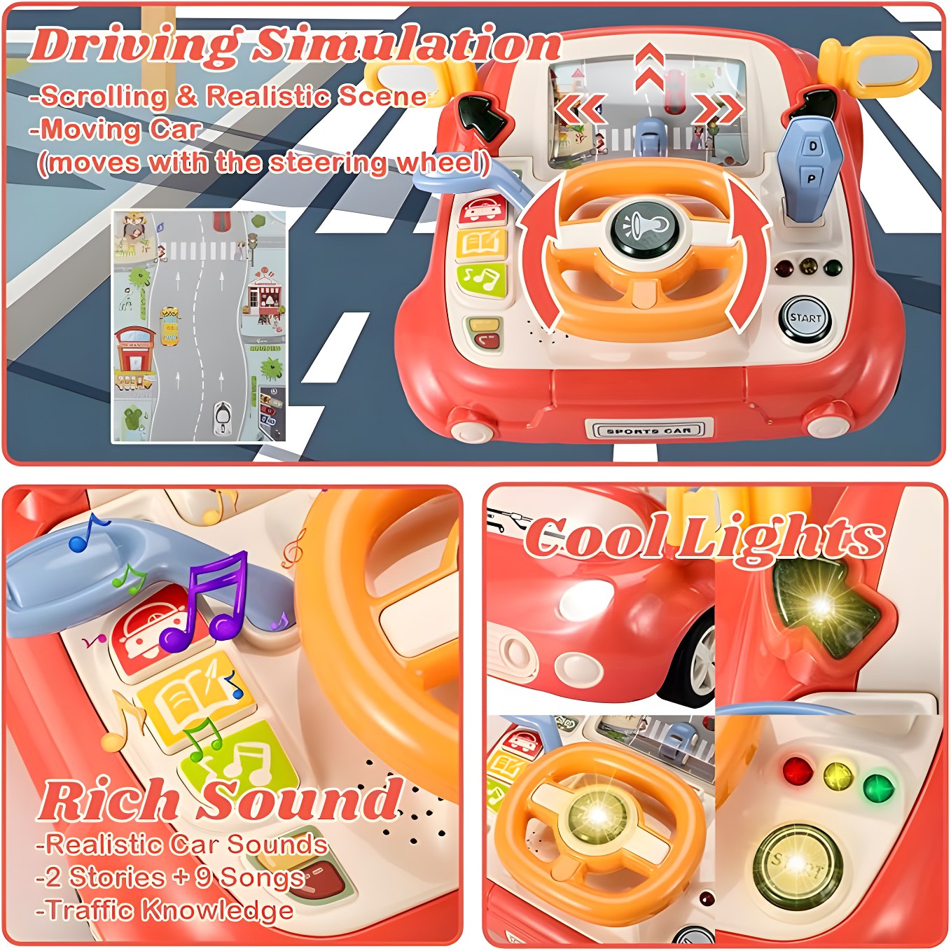 Stimulating Baby Steering Wheel car