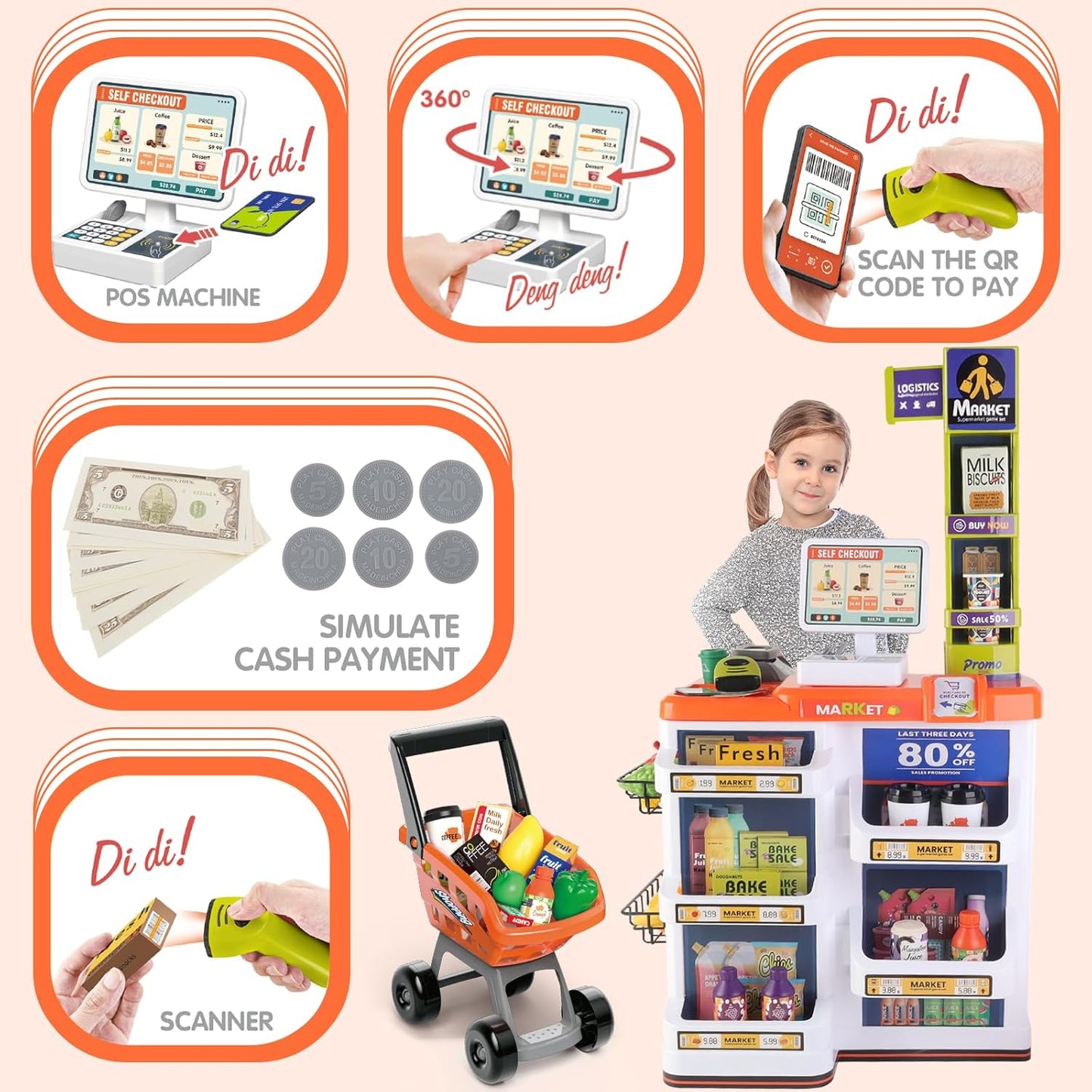 Supermarket & Cash Register Playset