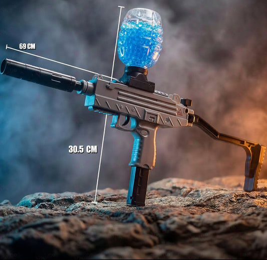 Electric Uzi Automatic Gel Ball Blaster Toy Gun Rapid-Fire Fun for Outdoor Play! 🔫💥