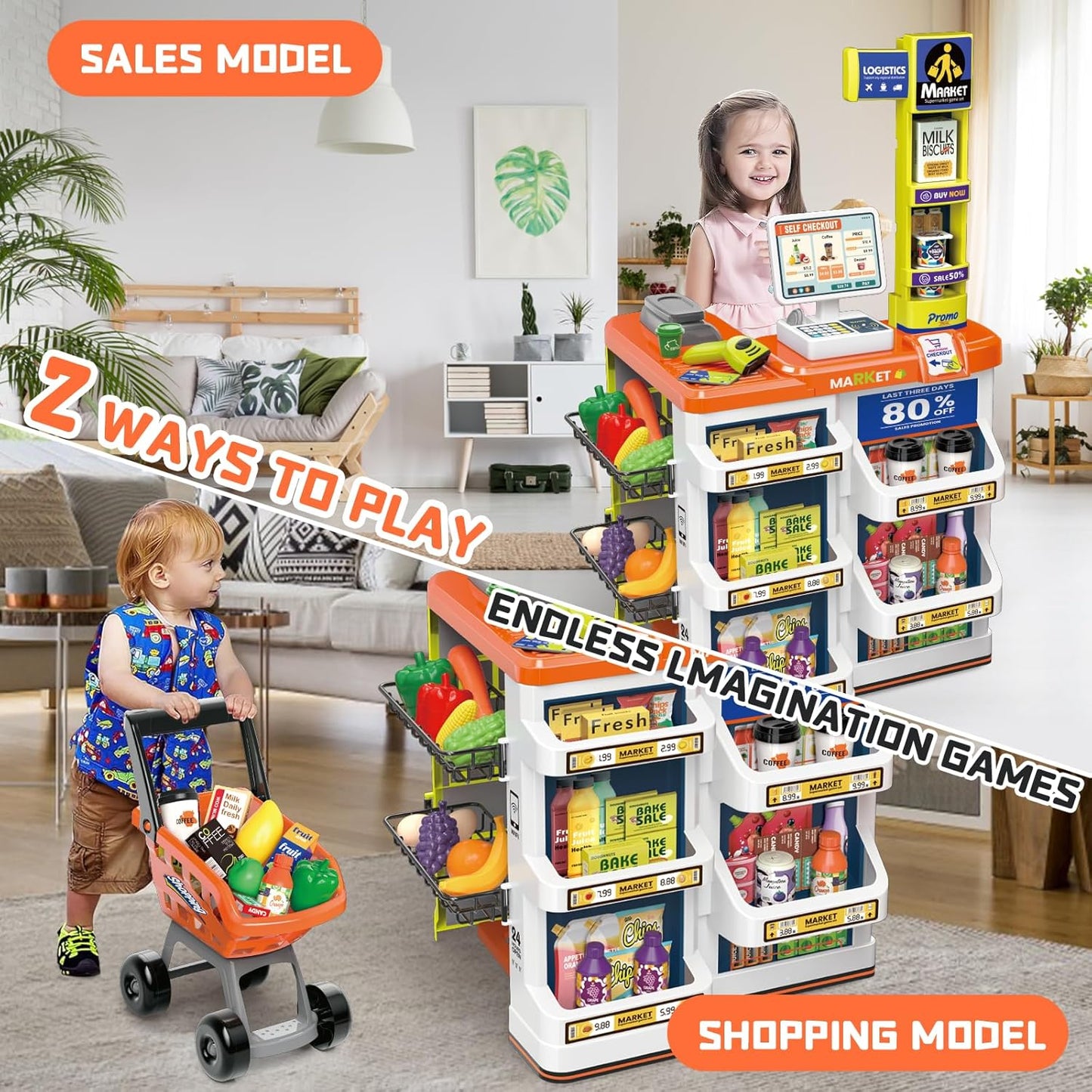 Supermarket & Cash Register Playset