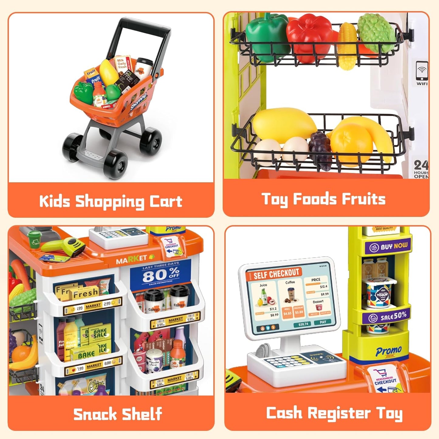Supermarket & Cash Register Playset